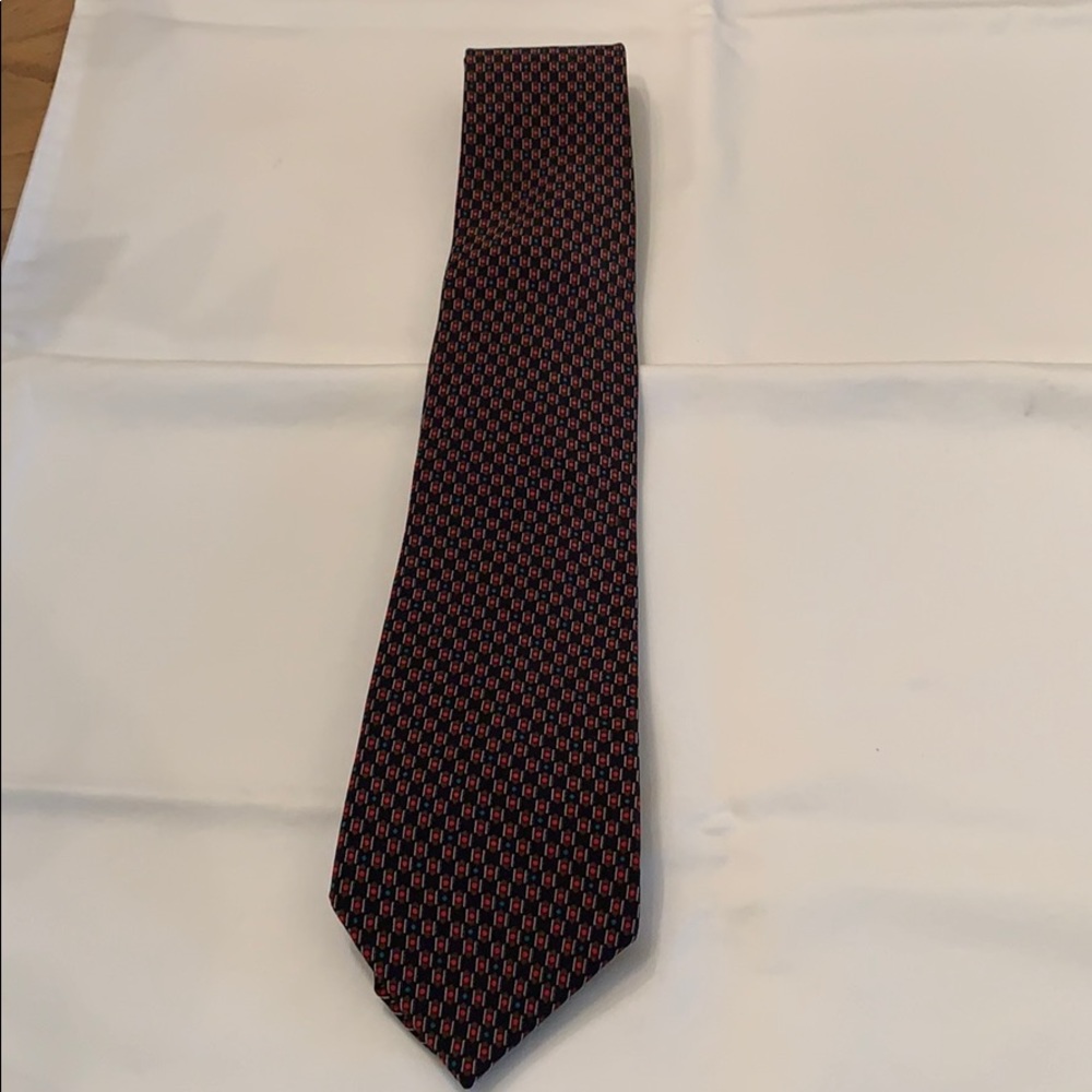 Fumagalli tie. Black w/brown/red detailing